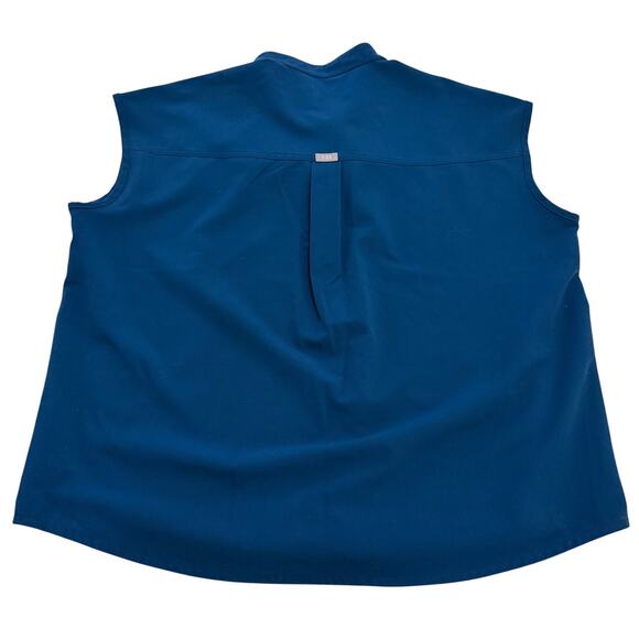 Figs Rafaela scrub top "Deep Reef" blue sz M PO #2918 loose fit nurse capped slv - Picture 6 of 10